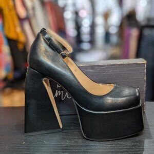 Black Chunky Platform Heels